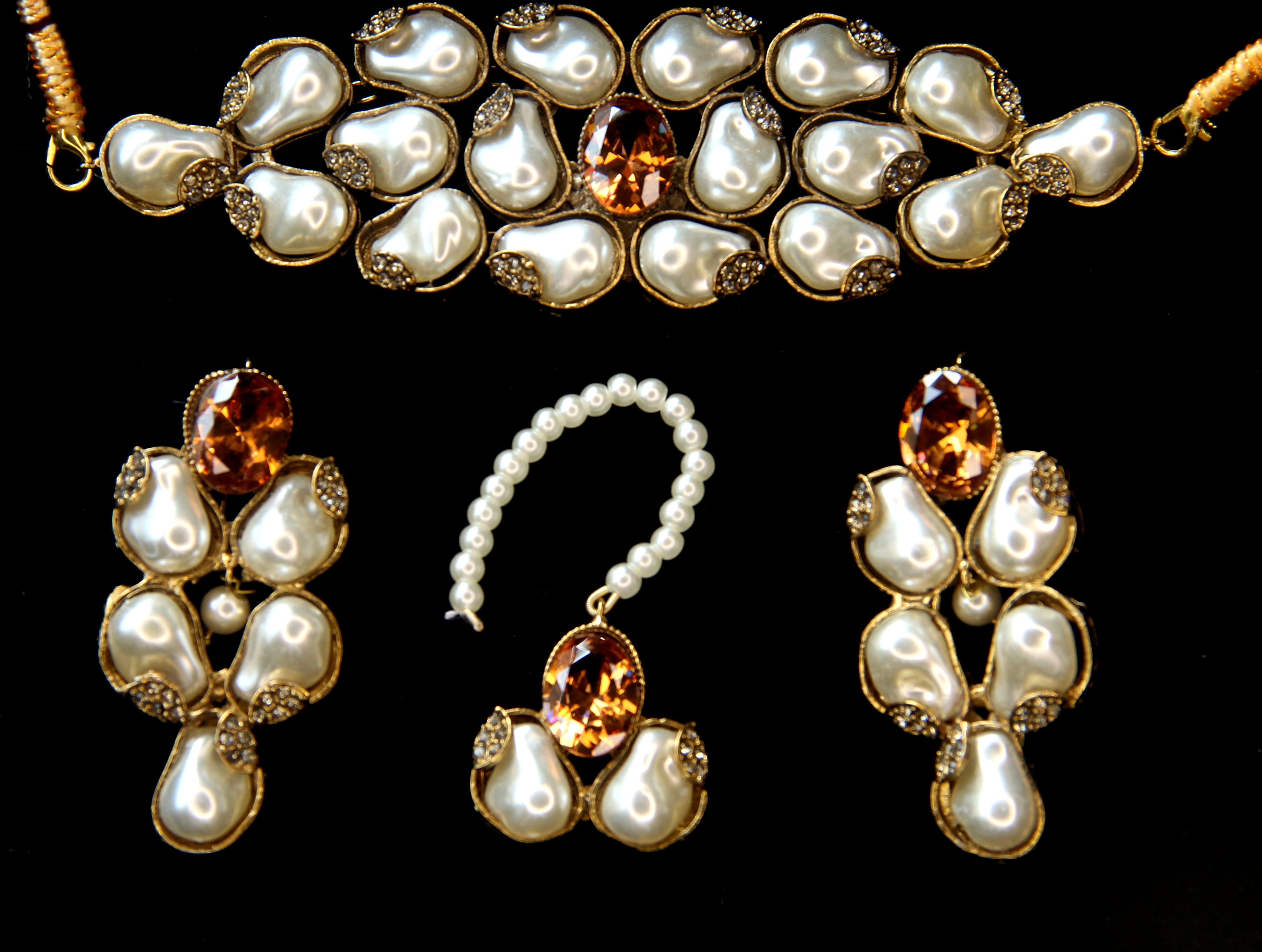 Choker Set (Handcrafted Turkish Pearl Choker Set) | Festive Jewellery