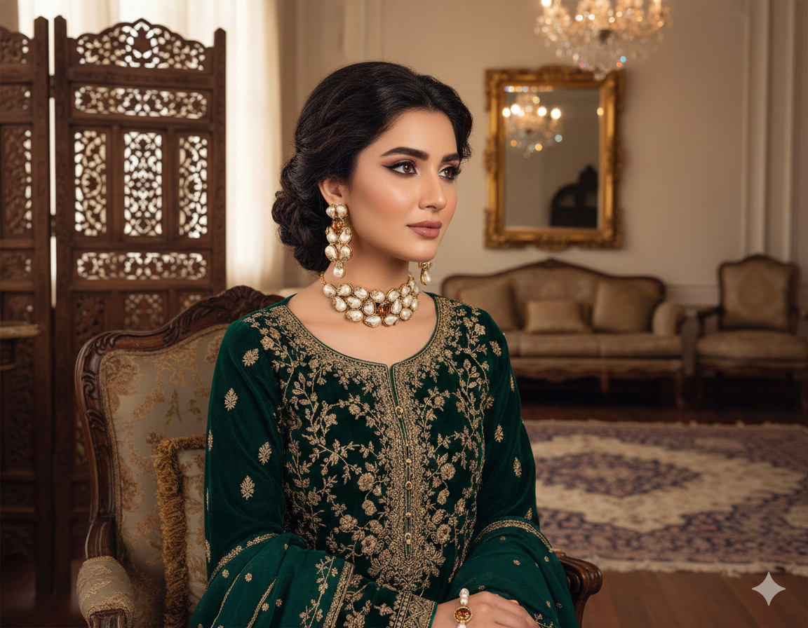 Choker Set (Handcrafted Turkish Pearl Choker Set) | Festive Jewellery