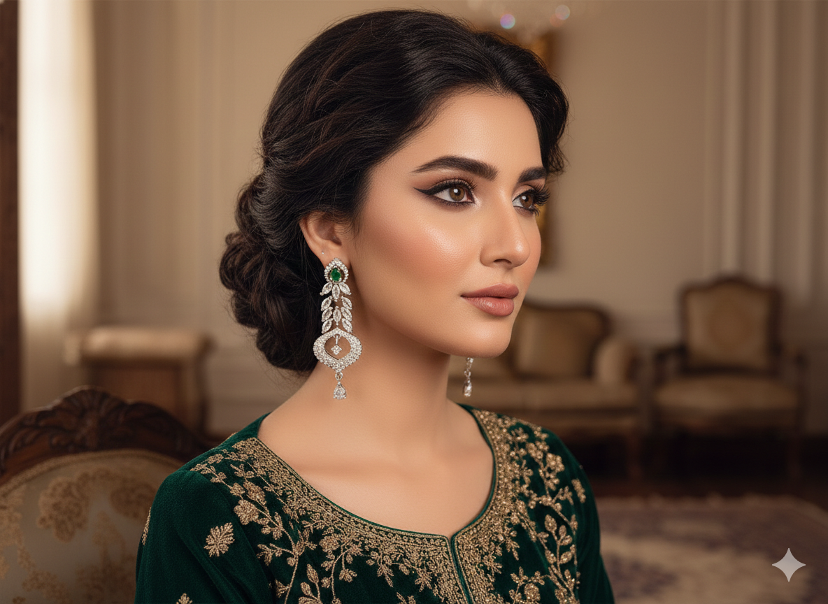 Silver Floral Imitation Earrings