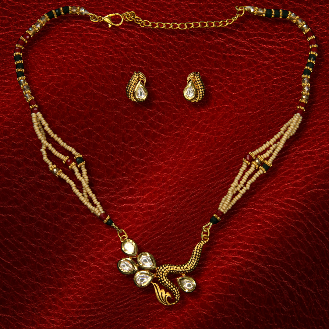 Pearl Mala Set for Women – Multi Layer Necklace Set with Pendant & Earrings | Gold Plated Bridal Party Wear Jewelry