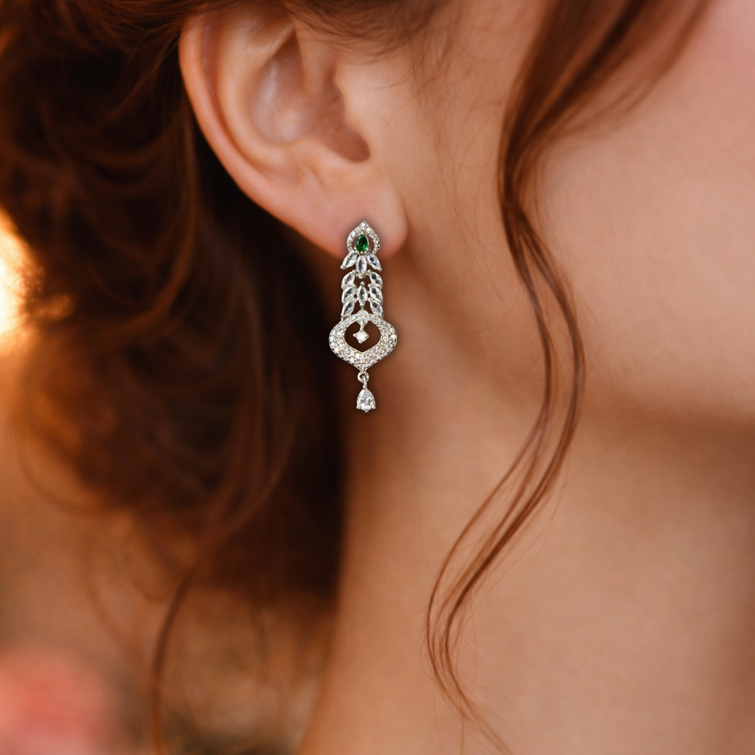 Silver Floral Imitation Earrings