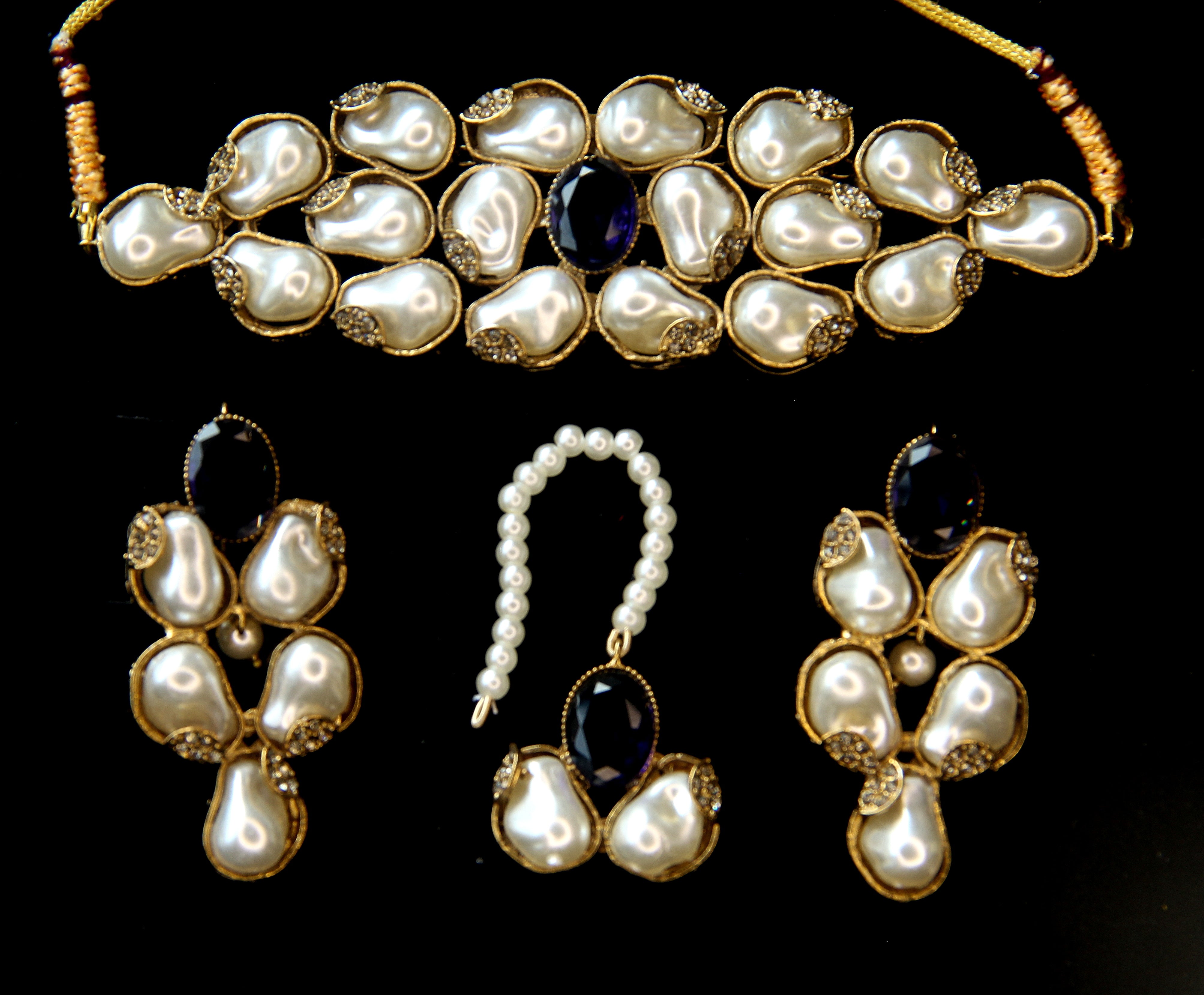 Choker Set (Handcrafted Turkish Pearl Choker Set) | Festive Jewellery